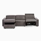 Enzo Leather 3-Piece Reclining Chaise Sectional w/ Storage (108&quot;)