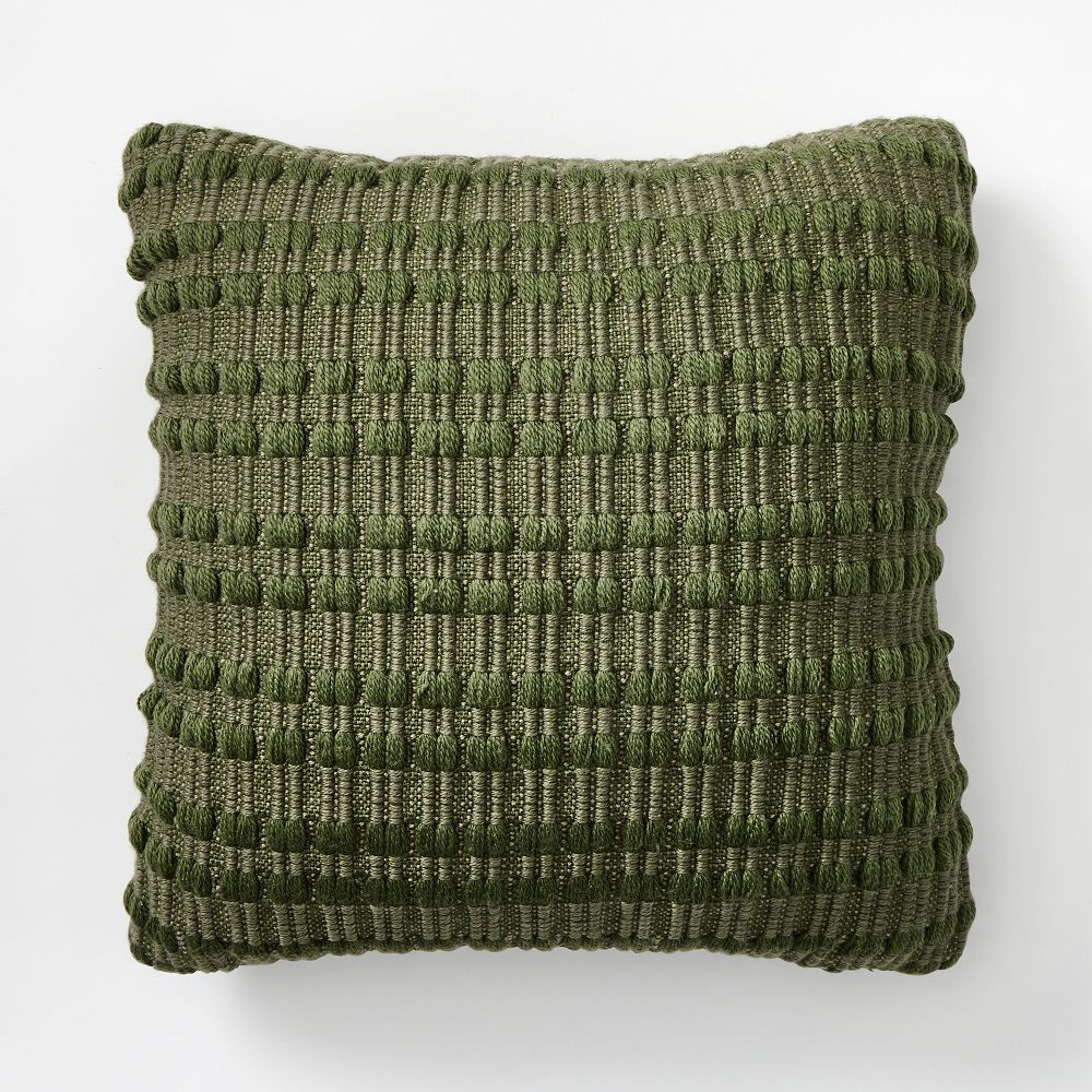 Outdoor Chunky Linear Pillow - 20x20, Fern Green