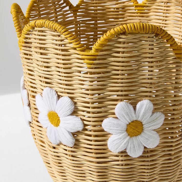 Daisy Rattan Basket Handwoven Storage | West Elm