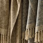 Two-Tone Chunky Linen Throw