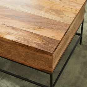 Industrial Storage Pop-Up Coffee Table | Modern Living Room