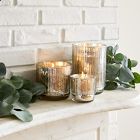 Mercury Glass Fluted Candles - Cypress Sage
