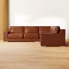 Dalton Leather 3-Piece L-Shaped Sectional (109"&ndash;119")