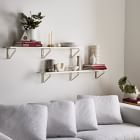 Linear White  Lacquer Wall Shelves with Parallel Brackets