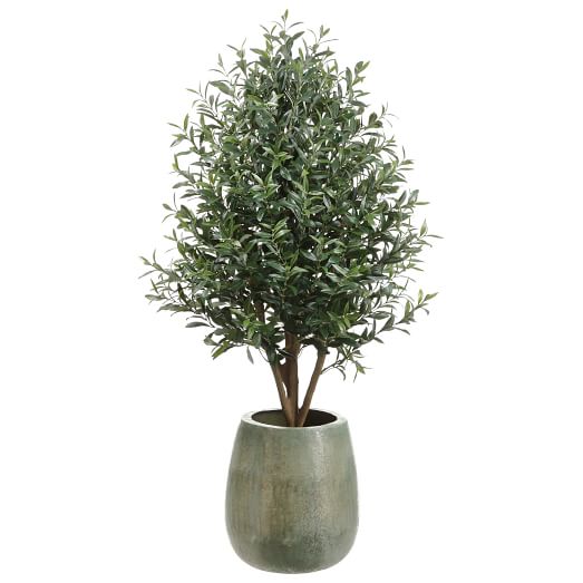 Faux Potted Olive Tree w/ Planter