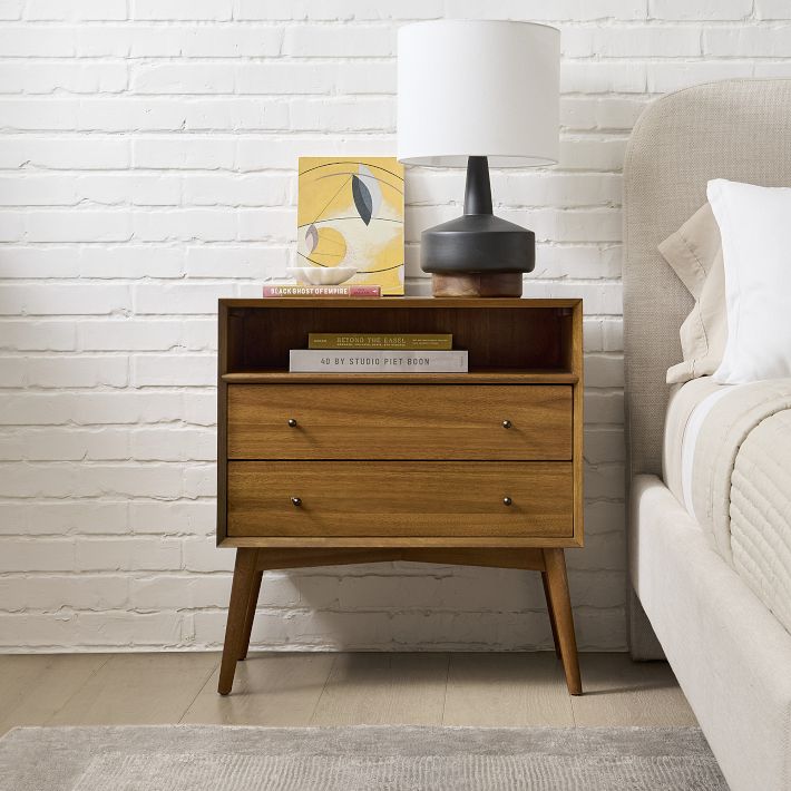 Mid-Century Open Nightstand - Stylish Storage | West Elm