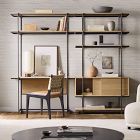 Pierce Wall Desk w/ Narrow Storage Shelf Unit (92&quot;&ndash;134&quot;)