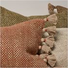 Two-Tone Chunky Linen Tassels Pillow Cover