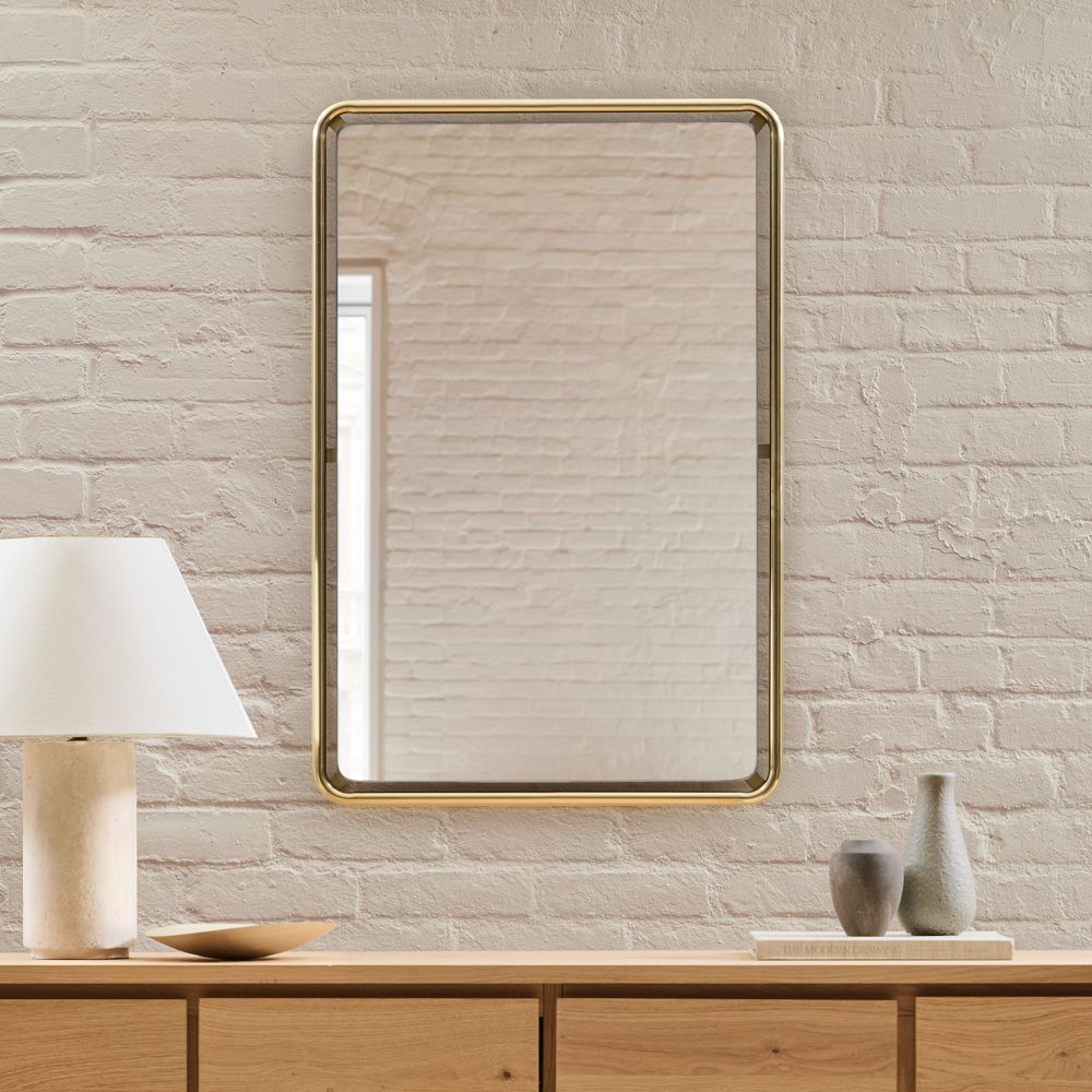 Floating Frame Metal Wall Mirror - Rectangle | West Elm