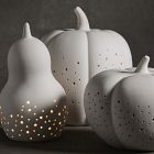 Pierced Porcelain Pumpkins &amp; Gourds