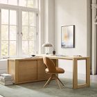 Cutler Oak L-Shaped Storage Desk (68")