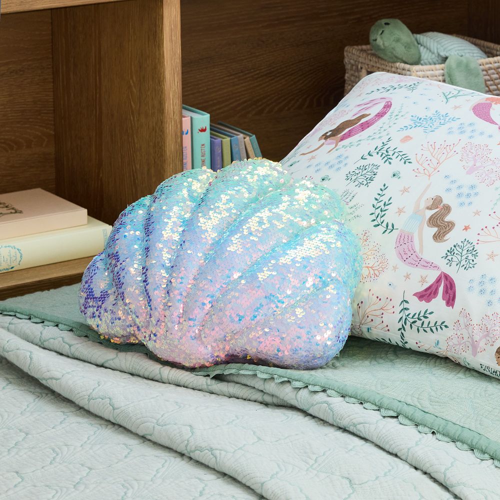 Sequin Shell Pillow Decorative Cushion | West Elm