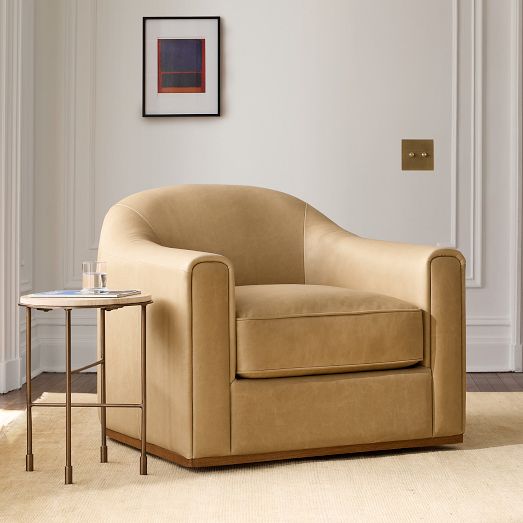 Bennett Leather Swivel Club Chair