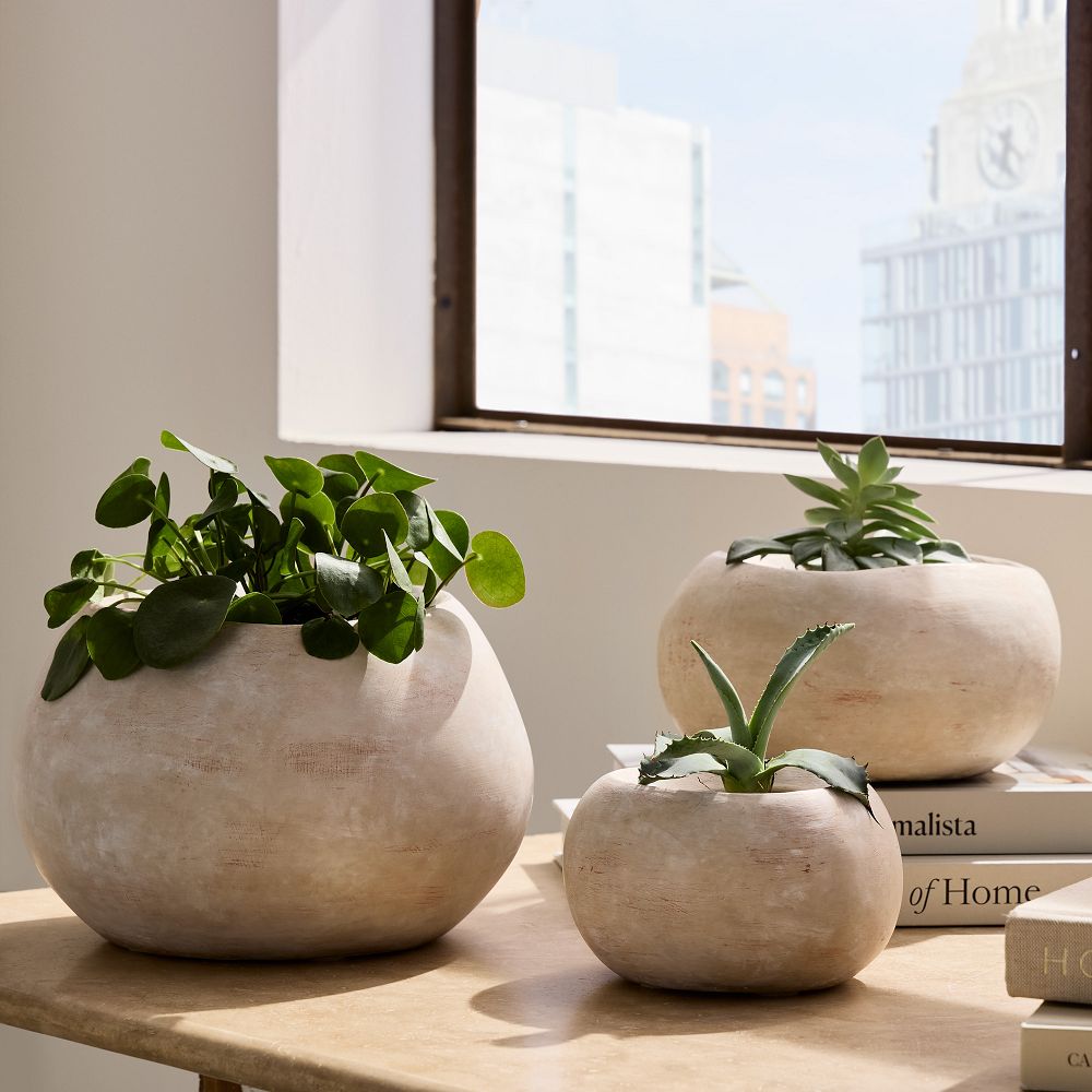 Chloe Textured Stone Planters
