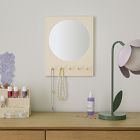 Modern Dorm Mirror with Hooks