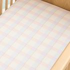 WaterColour Gingham Crib Fitted Sheet
