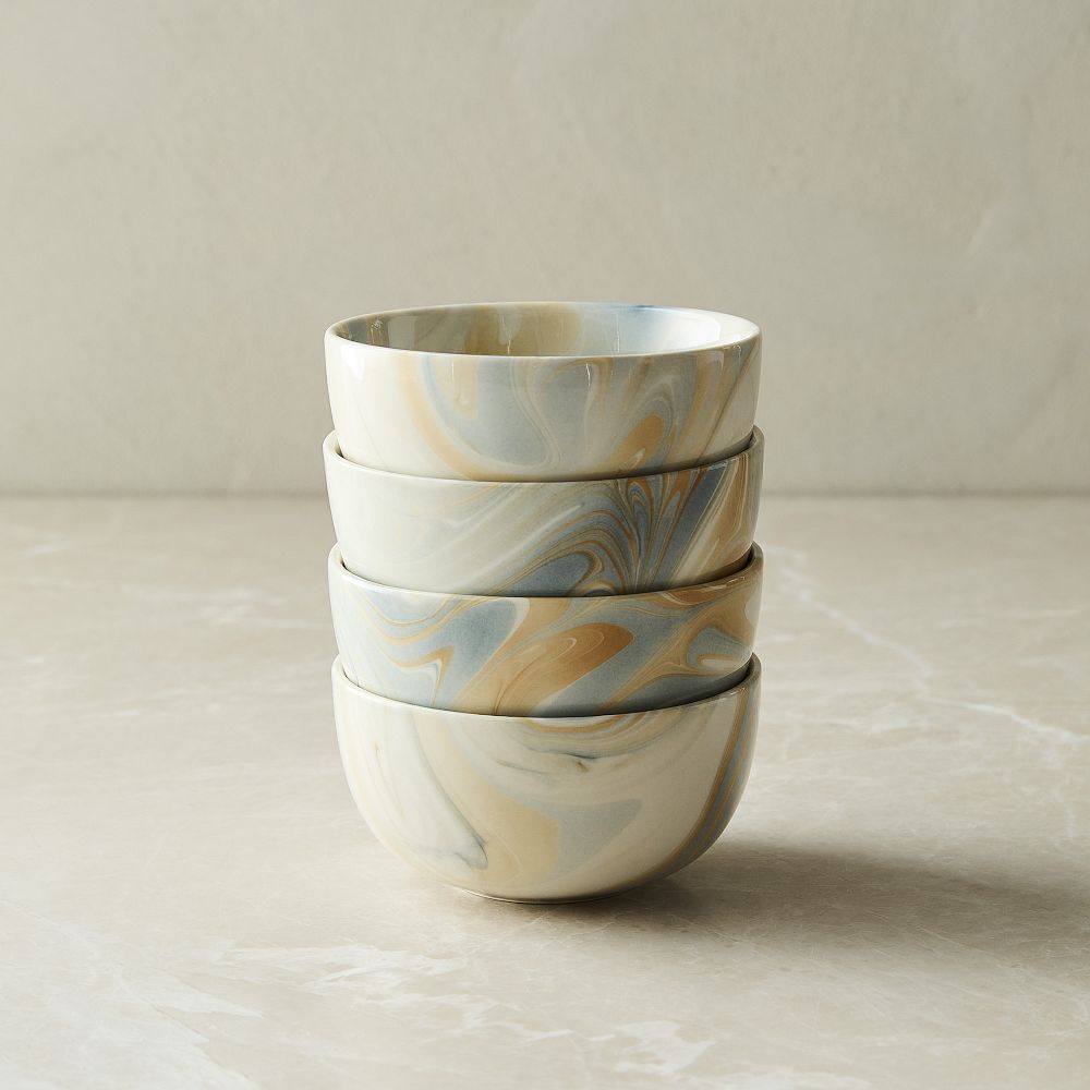 Marble Swirl Dip Bowls (Set of 4) - Natural, Set of 4