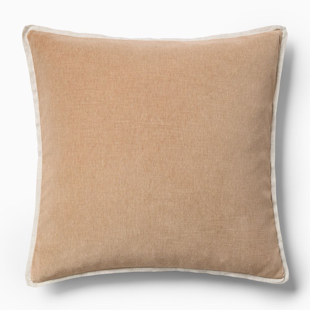 Classic Cotton Velvet Pillow Cover - 20x20, Dark Sandalwood