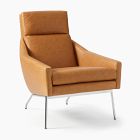 Open Box: Austin Leather Chair - Ludlow Leather Sesame, Polished Chrome