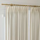 Open Box: Pleated European Flax Linen Blackout Curtain, 48x84, Alabaster