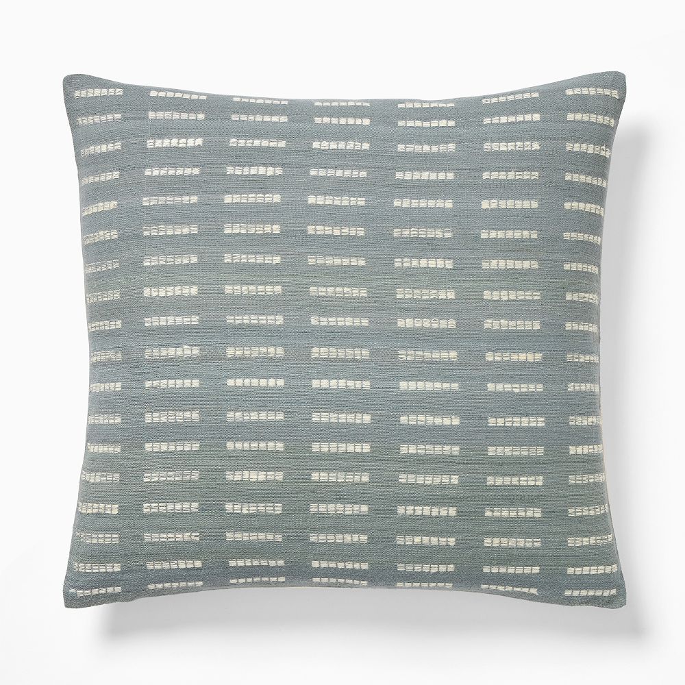 Dash Silk Pillow Cover - 18x18, Aegean