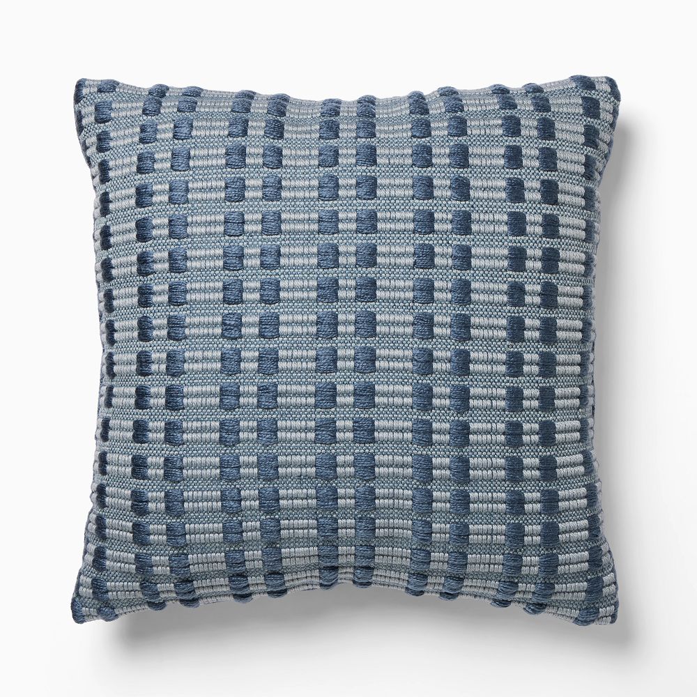 Outdoor Chunky Linear Pillow - 20x20, Marina Blue