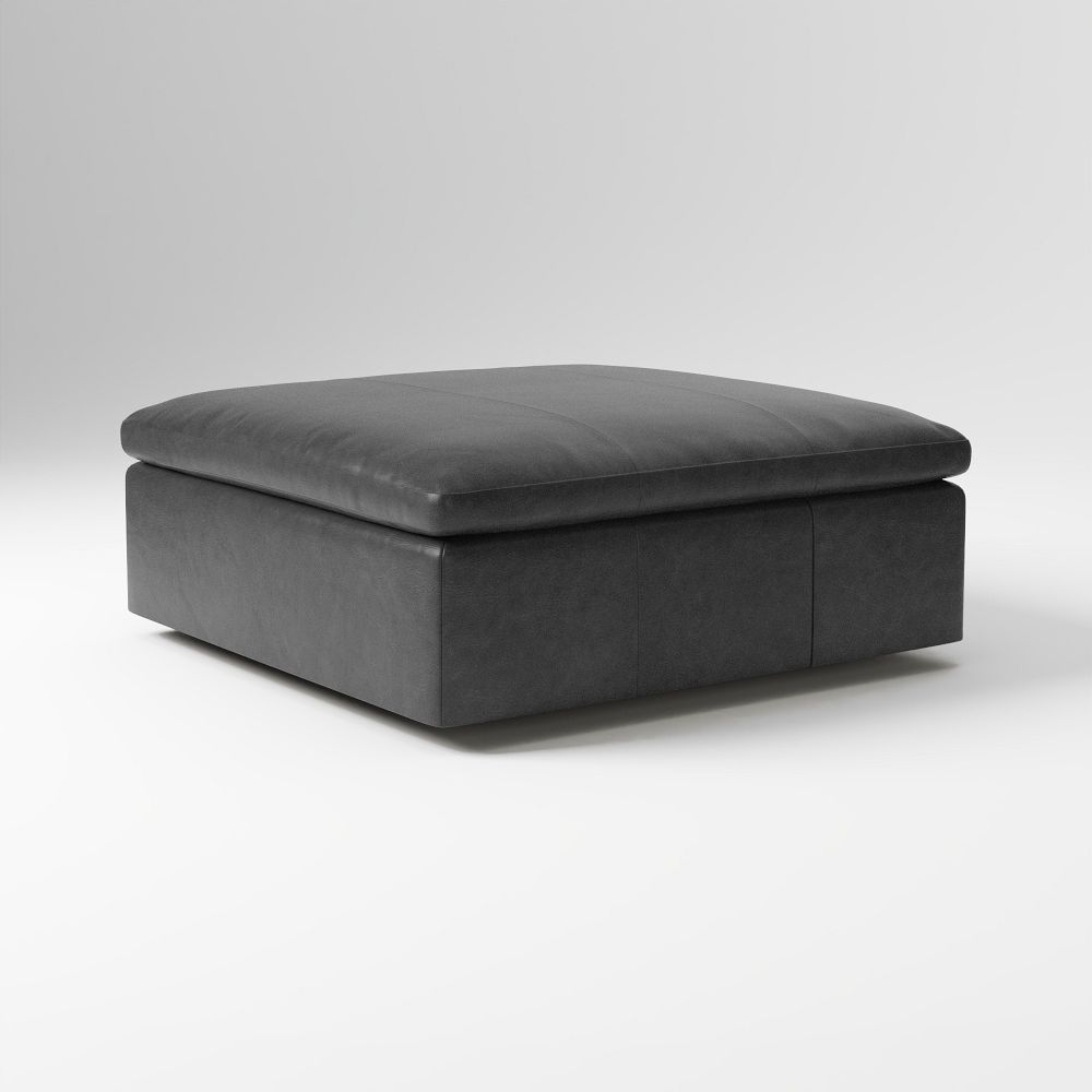 Harmony Modular Leather Ottoman - Down, Weston Leather, Cinder, Concealed Supports