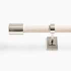 Open Box: Mid-Century Adjustable Curtain Rod, Single Rod (28"-48") - White Wash/Brushed Nickel
