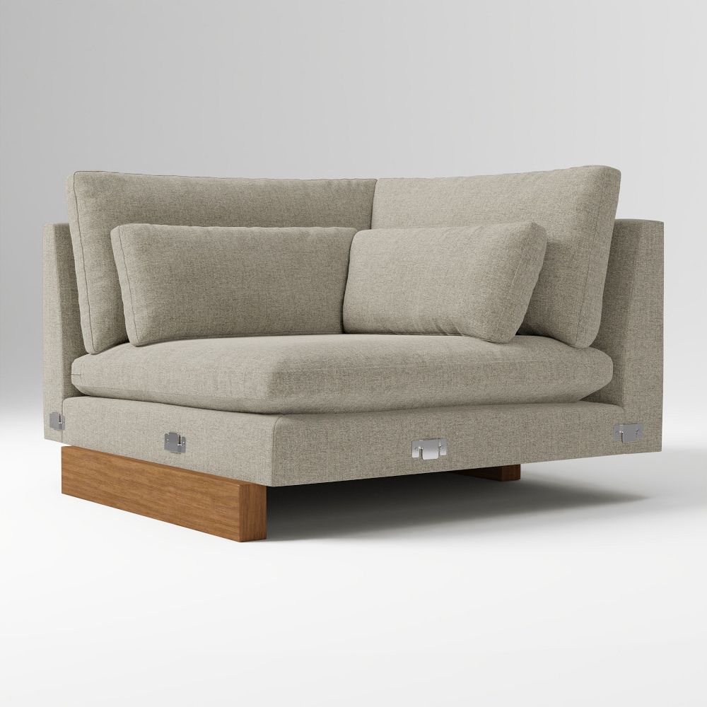 Harmony XL Corner, Down Blend, Performance Distressed Velvet, Dune, Walnut