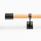 Open Box: Mid-Century Adjustable Curtain Rod (44" - 108"), Single Rod - Oak/Antique Bronze