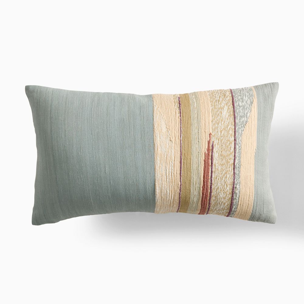 Mixed Woven Landscape Pillow Cover - 12x21, Eucalyptus
