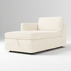 Open Box: Harris Left Arm Storage Chaise - Performance Distressed Velvet Alabaster