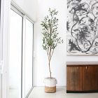 Faux Olive Tree w/ Handmade Jute Basket