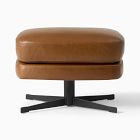 Viv Leather High-Back Swivel Chair Ottoman