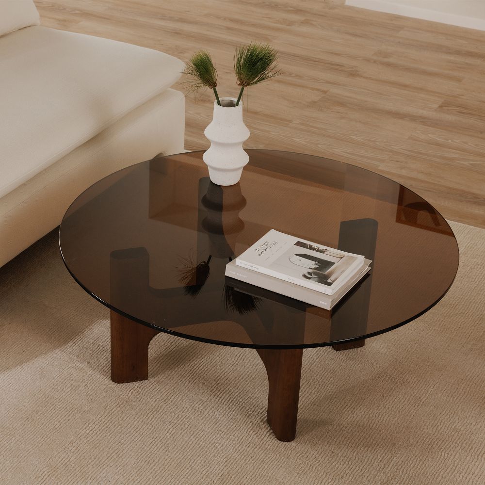 Csilla Round Glass Coffee Table (42")