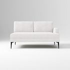 Open Box: Andes Right-Arm 2 Seater Sofa - Performance Coastal Linen White, Dark Pewter