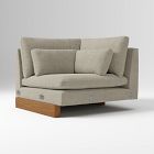Open Box: Harmony Corner - Performance Distressed Velvet Dune, Dark Walnut