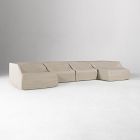 Telluride Outdoor 4-Piece U-Shaped Protective Cover Sectional, Raincover Brown