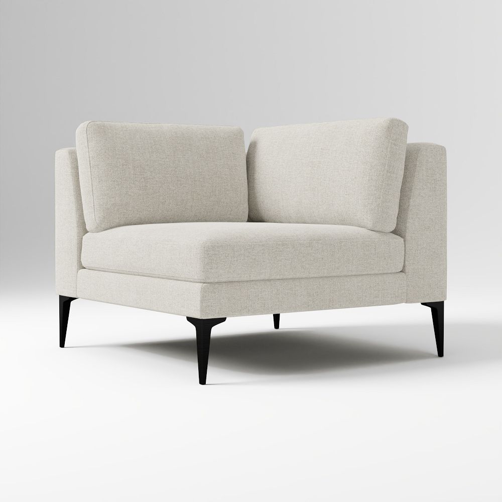 Open Box: Build Your Own Andes Sectional, Corner - Performance Distressed Velvet Frost Gray, Dark Pewter