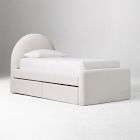 Elora Upholstered Storage Bed, Performance Chunky Boucle, White, Single