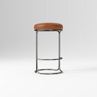 Open Box: Cora Leather Bar Stool (30") - Saddle Leather Nut, Gunmetal