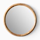 Open Box: Geo Burled Wood Wall Mirror, Round (30") - Light Burled