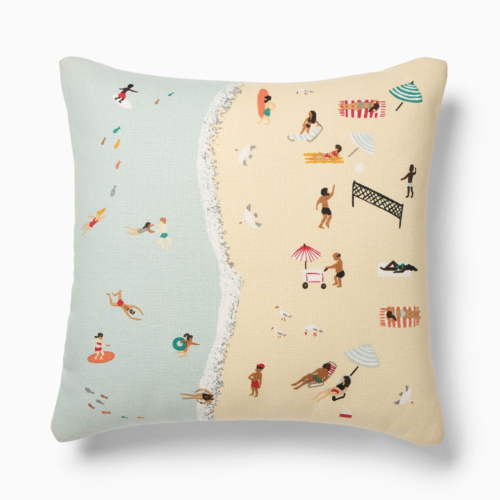 Outdoor Beach Scene Pillow - 20x20, Multi