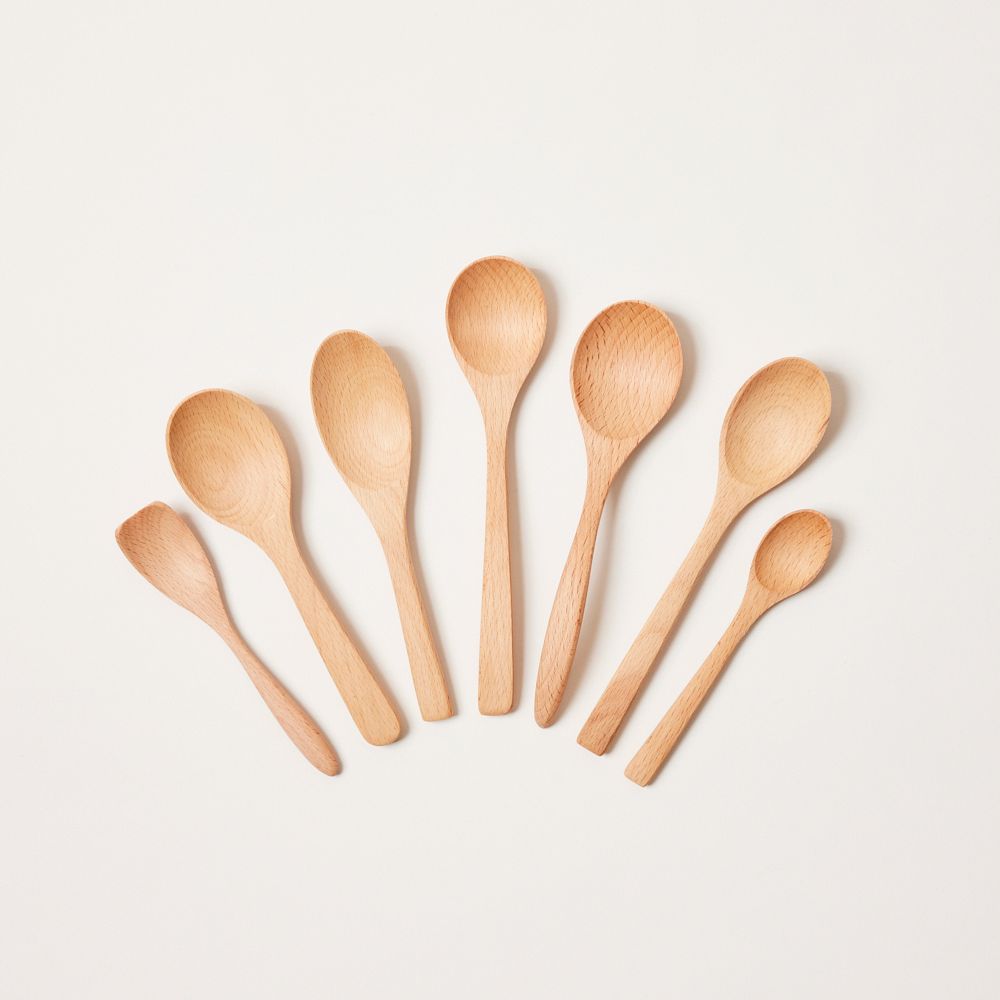 Farmhouse Pottery Essential Kitchen Little Spoons (Set of 7) - Beech, Set of 7
