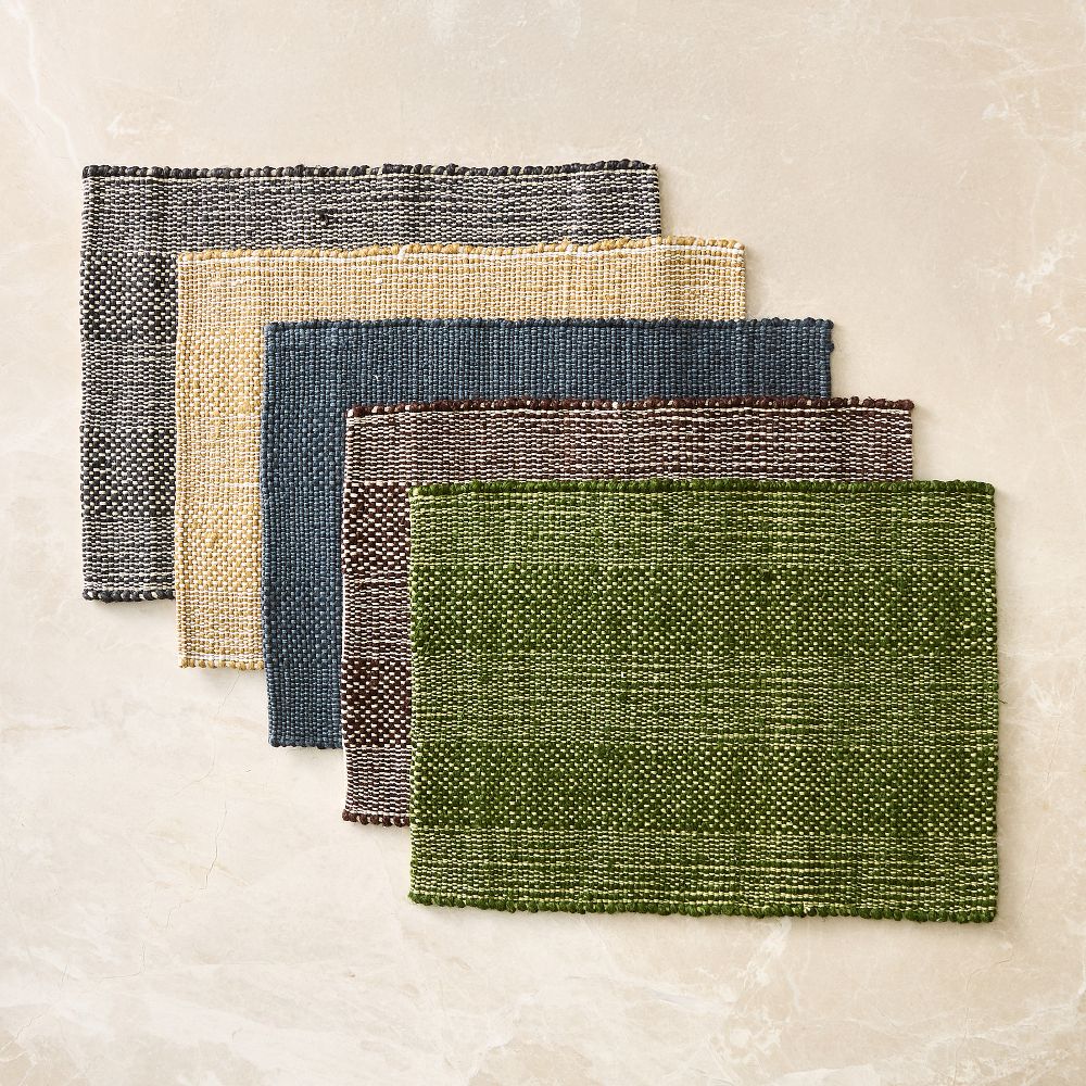 Chunky Textured Woven Placemats | Color Camel, Set of 4