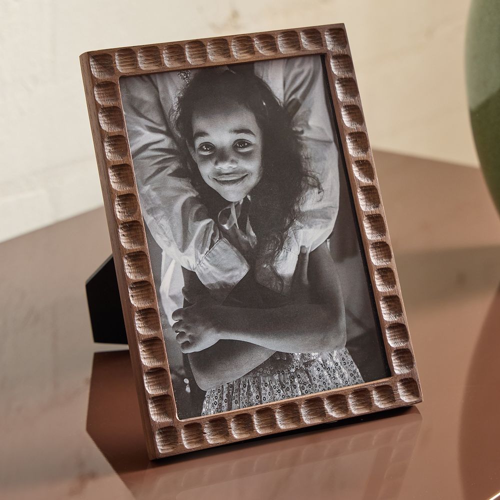 Nadia Carved Wood Tabletop Frames - Dark Walnut, Oak, 5x7in