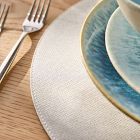 Heathered Easy-Care Round Placemat Sets