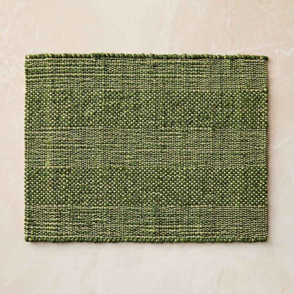 Chunky Textured Woven Placemats - Pesto, Set of 4