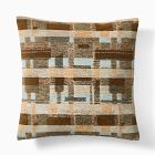 Warm Modern Plaid Basketweave Pillow Cover &amp; Throw Set