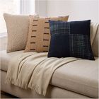 Indigo Modern Patchwork Pillow Cover &amp; Throw Set